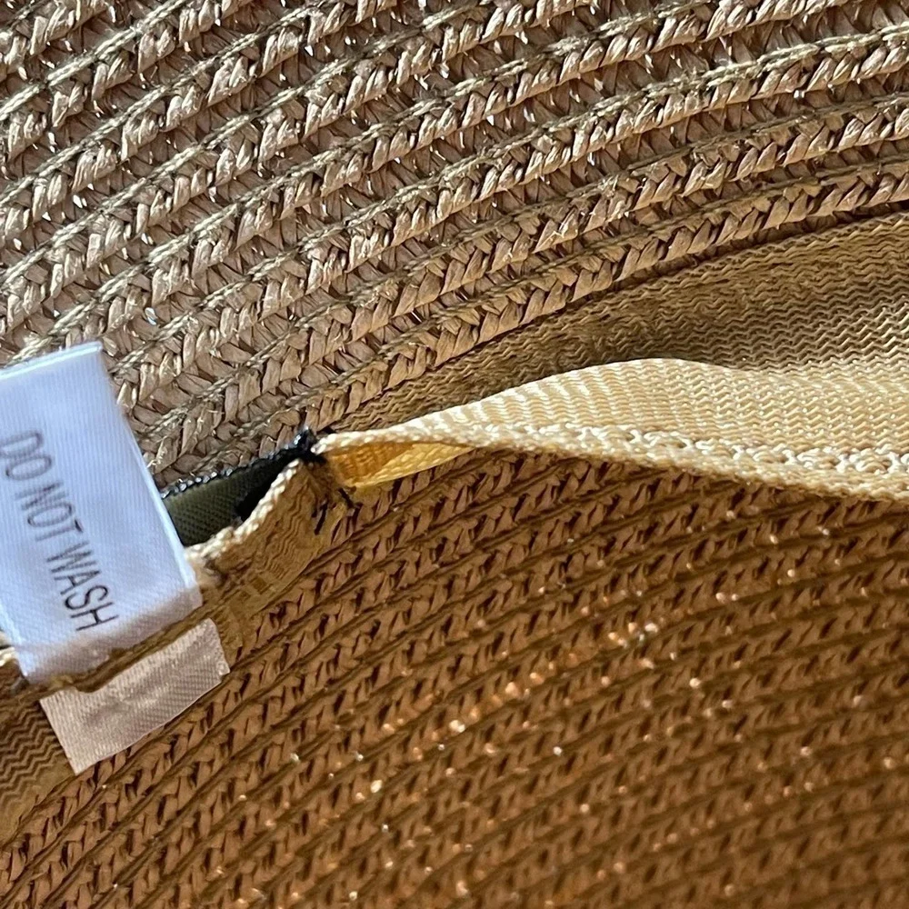 New Magid Hats Brown Black UPF 50+ Striped Straw Sun Hat One Size